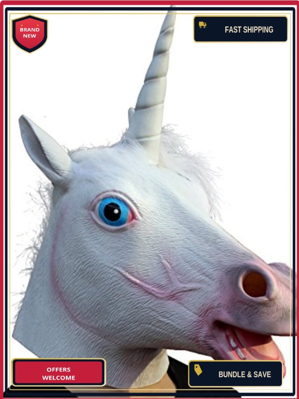 Full Head Latex Unicorn Mask Fantasy Halloween Costume Cosplay Parade